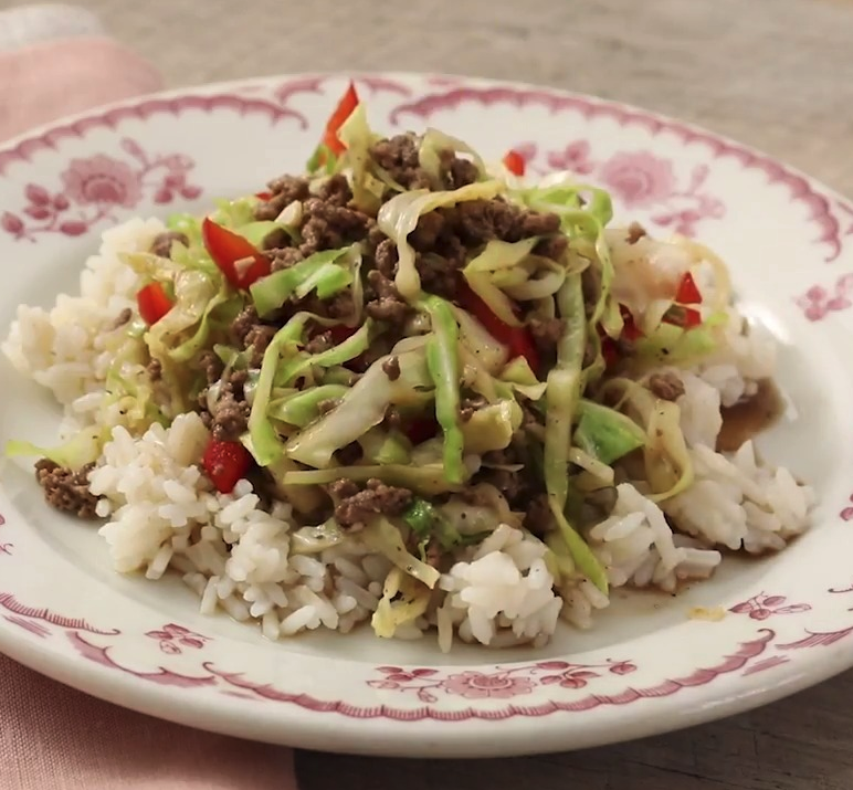 Paprika, Kjøttdeig og Kål wok